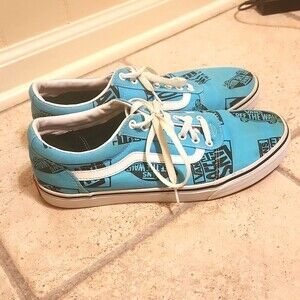 Vans Blue Black Signature Logo Skater Shoes Men's 11 Women's 12.5
